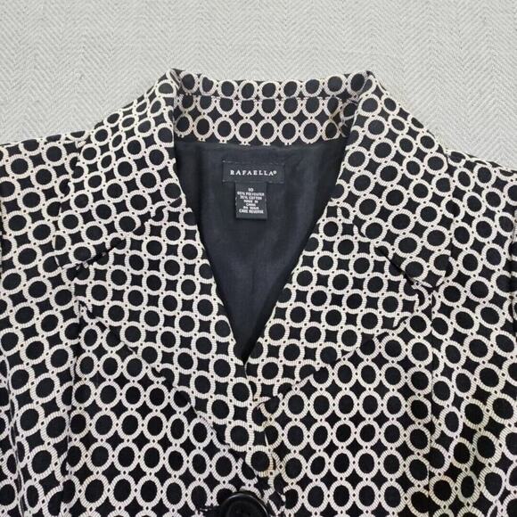 Rafaella Geometric Blazer Coat Jacket Women's Size 10 Black & White Old Money - Picture 9 of 16